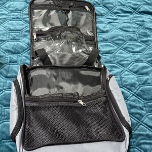 Elegant Black and Gray Men's Toiletry Bag